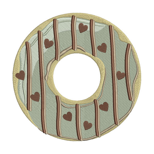 Delicious Dessert Heart Sprinkled Donut Embroidery Design