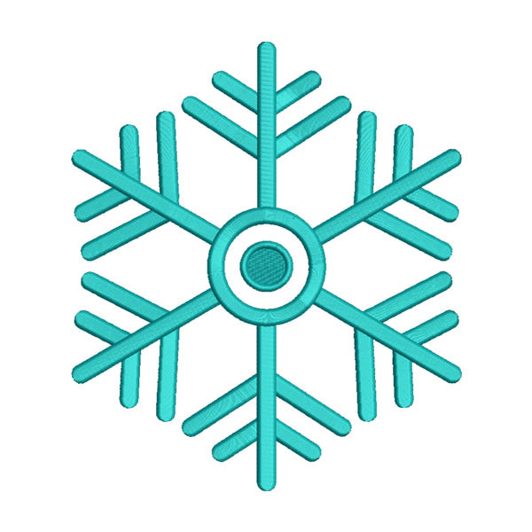 Cyan Winter Snowflake Machine Embroidery File