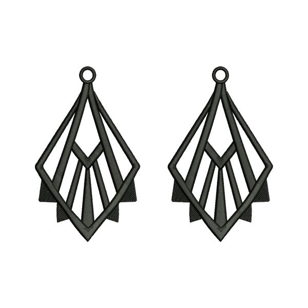 Geometric Earrings Embroidery Design