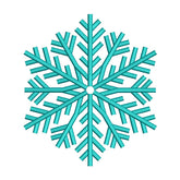 Cyan Winter Snowflake Machine Embroidery File – Christmas
