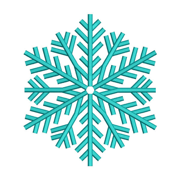 Cyan Winter Snowflake Machine Embroidery File – Christmas