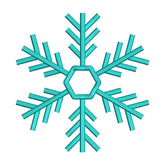 Cyan Winter Snowflake Machine Embroidery File – Holiday