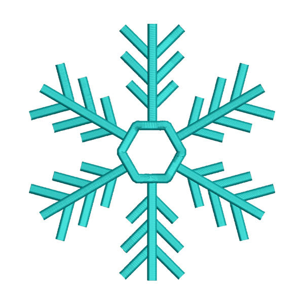 Cyan Winter Snowflake Machine Embroidery File – Holiday