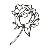 Rose Flower Line Art Machine Embroidery File