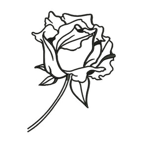 Rose Flower Line Art Machine Embroidery File