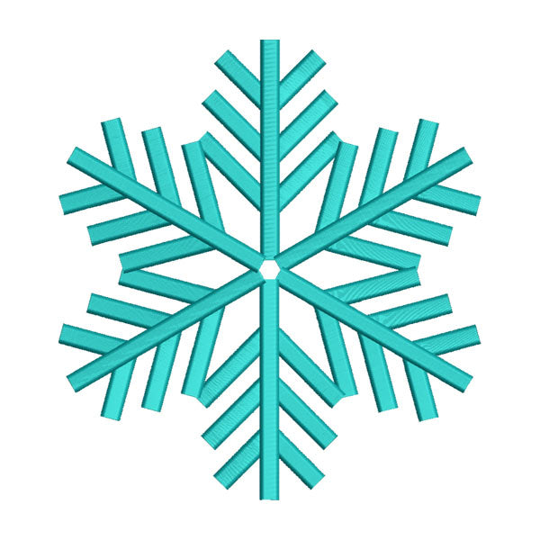 Sea Green Cyan Winter Snowflake Machine Embroidery File