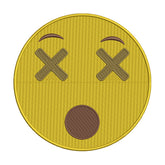 Cross Eyes Emoji Embroidery Design