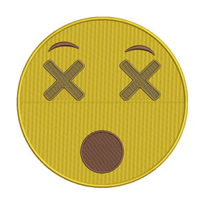 Cross Eyes Emoji Embroidery Design