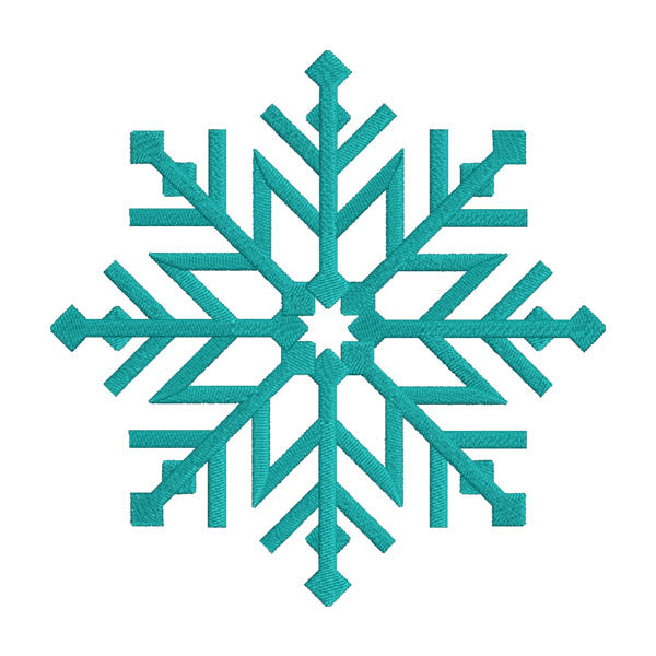 Intricate Cyan Geometric Snowflake Machine Embroidery File