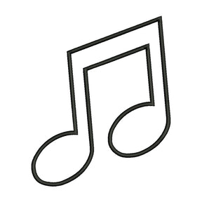 Music Note Embroidery Design