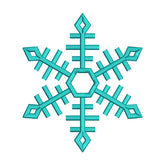 Intriguing Cyan Geometric Snowflake Machine Embroidery File