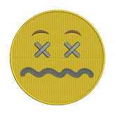Confounded Emoji Embroidery Design