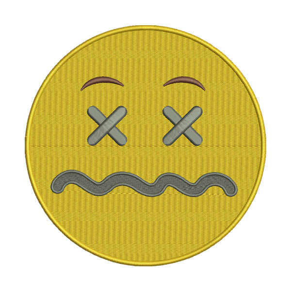 Confounded Emoji Embroidery Design