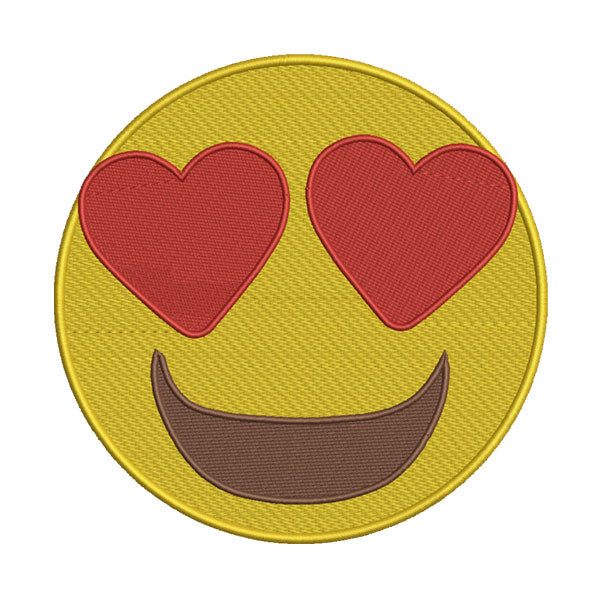 Heart Eyes Emoji Embroidery Design