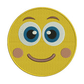 Blushing Smiling Emoji Embroidery Design