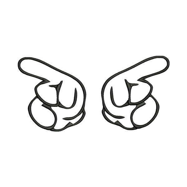 Pointing Finger Embroidery Design