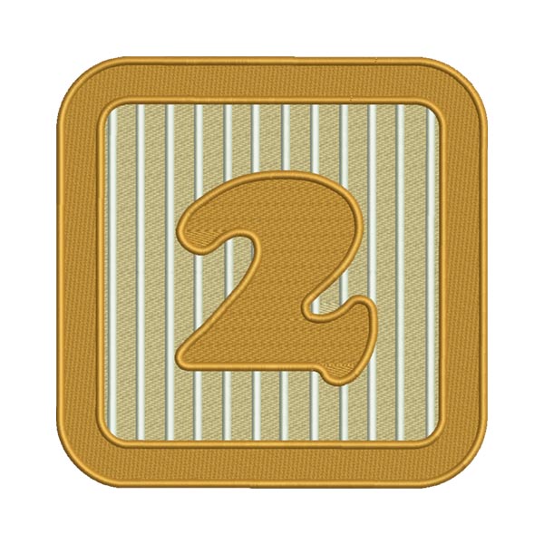 Number 2 Embroidery Design – Block Numeric Machine Embroidery File