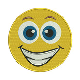 Grinning Emoji Embroidery Design