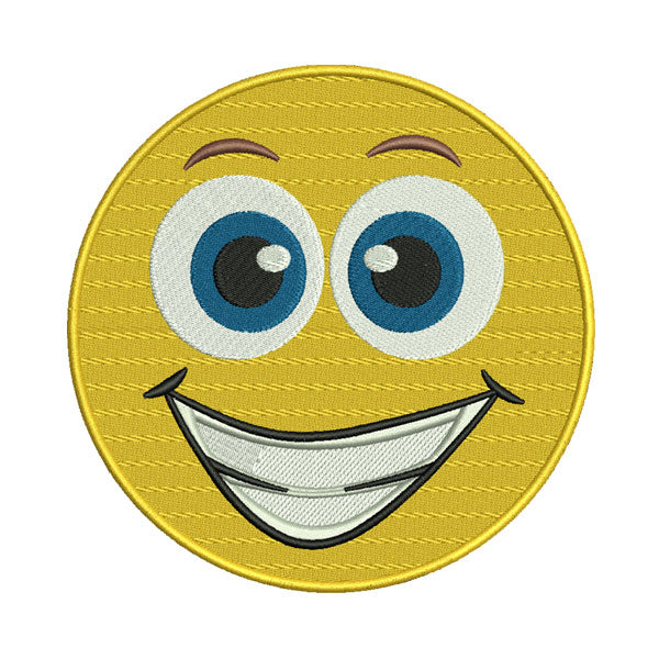 Grinning Emoji Embroidery Design