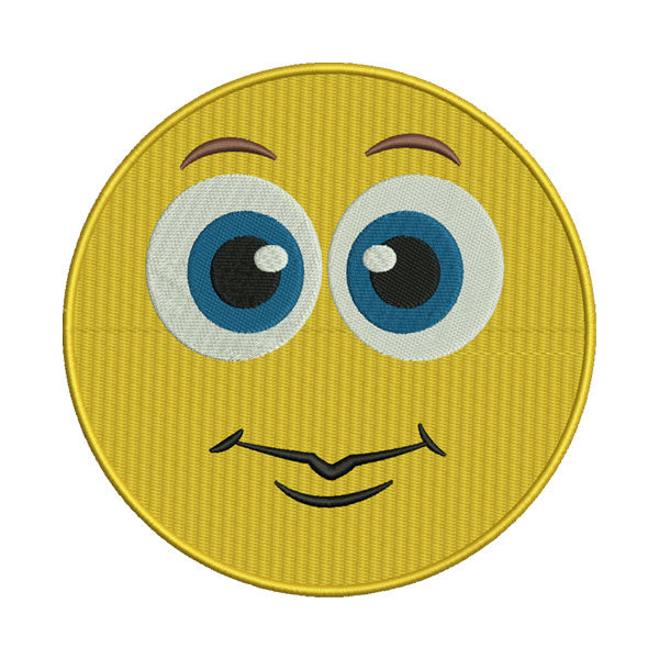 Smiling Emoji Embroidery Design