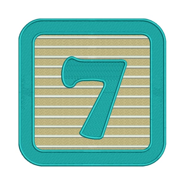 Number 7 Embroidery Design – Block Numeric Machine Embroidery File