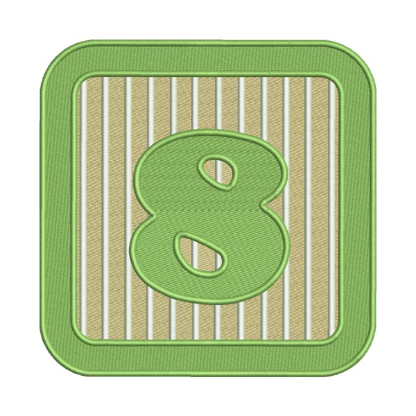 Number 8 Embroidery Design – Block Numeric Machine Embroidery File
