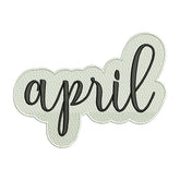 April Embroidery Design – Calligraphy Month Name Machine Embroidery File