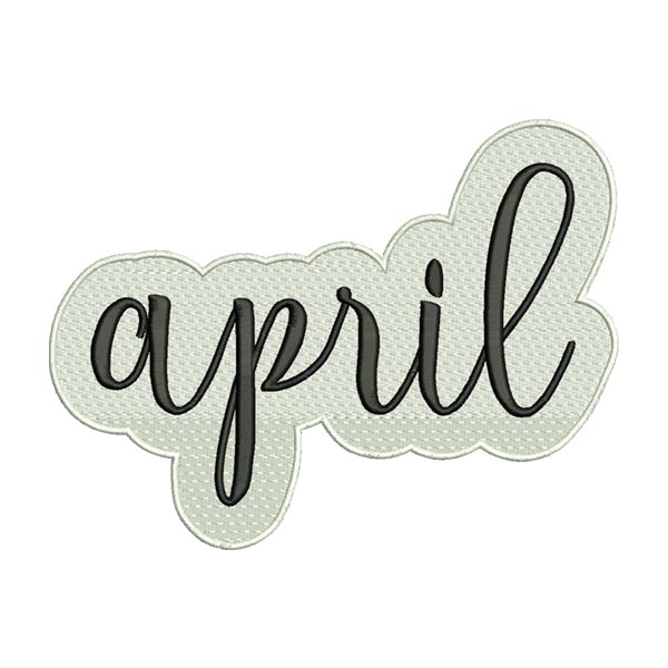 April Embroidery Design – Calligraphy Month Name Machine Embroidery File