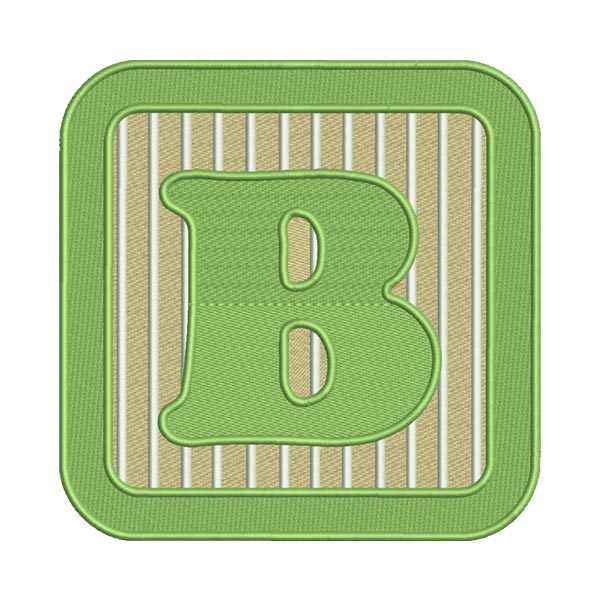 Letter B Embroidery Design – Block Alphabet Machine Embroidery File