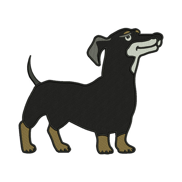 Black Dachshund Embroidery Design