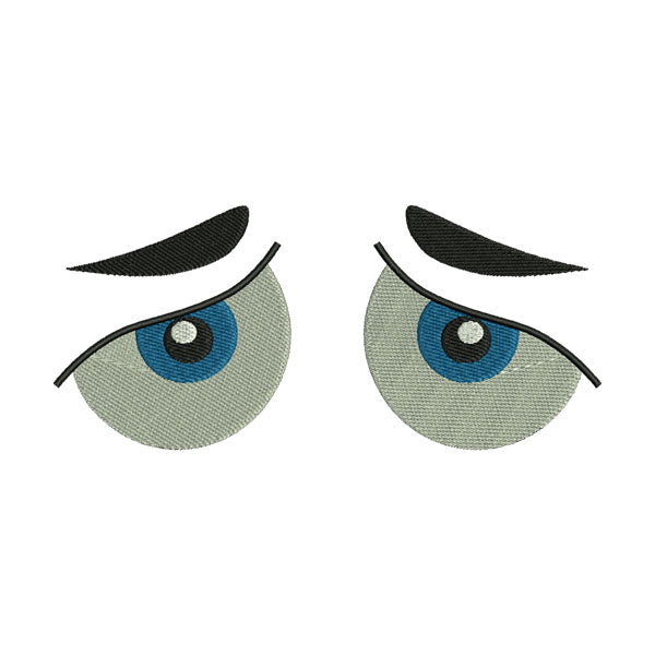 Frowning & Sad Eyes Embroidery Design
