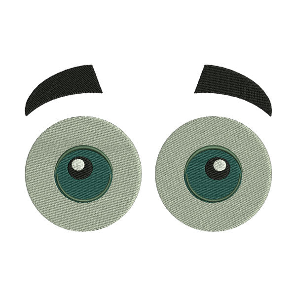 Raised Eyebrows Eyes Emoji Embroidery Design