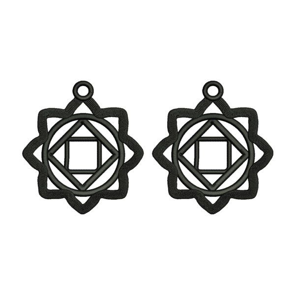 Square Cluster Earrings Embroidery Design