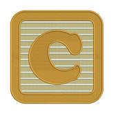 C Letter Alphabet Embroidery Design – Orange