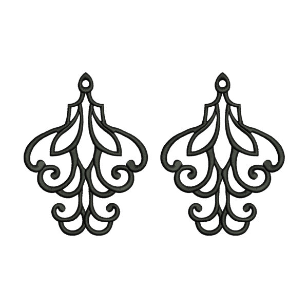 Chandelier Earrings Embroidery Design