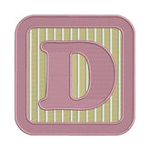 D Letter Alphabet Embroidery Design – Lilac