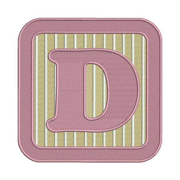 D Letter Alphabet Embroidery Design – Lilac