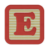 E Letter Alphabet Embroidery Design – Red
