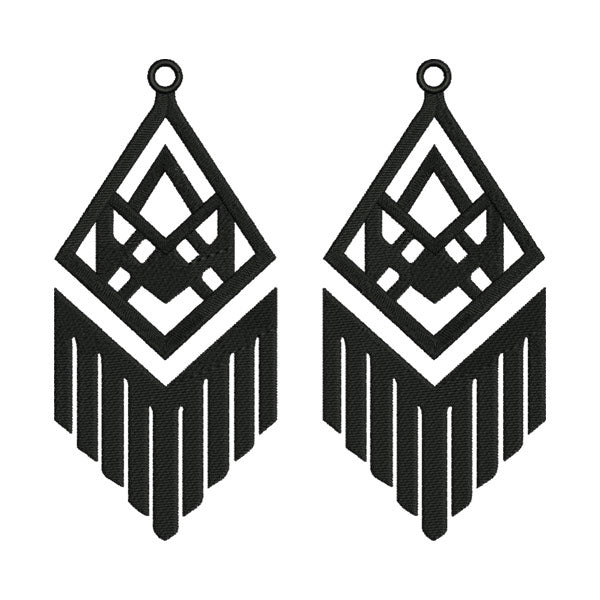 Chandelier Earrings Embroidery Design – Square
