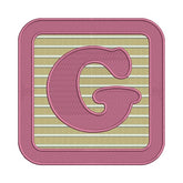 G Letter Alphabet Embroidery Design – Pink