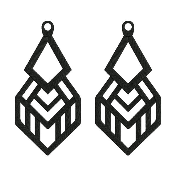 Chandelier Earrings Embroidery Design – Rhombus
