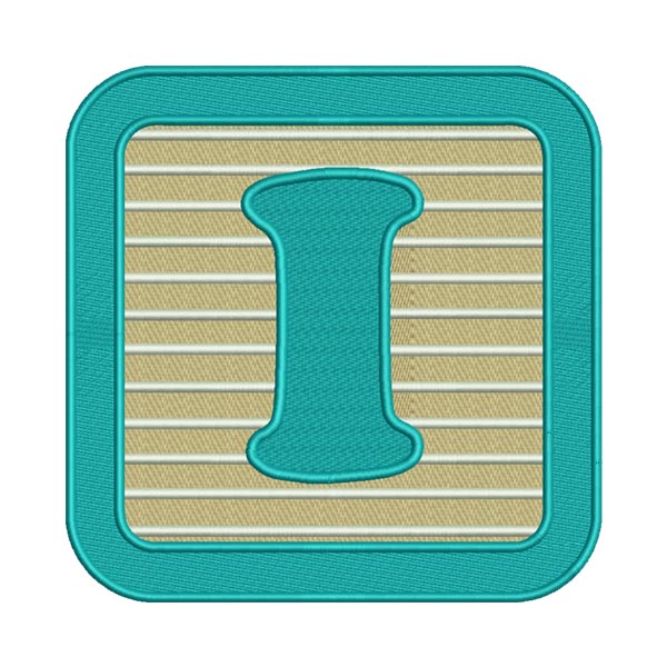 I Letter Alphabet Embroidery Design