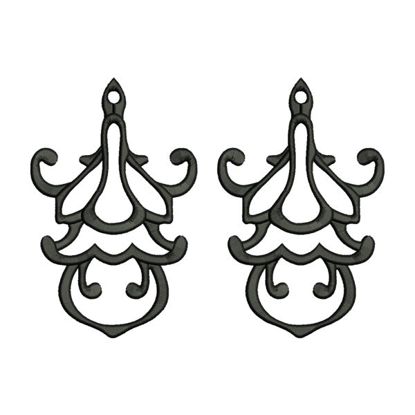Chandelier Earrings Embroidery Design – Ornate
