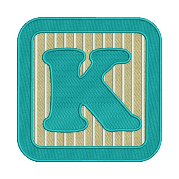 K Letter Alphabet Embroidery Design