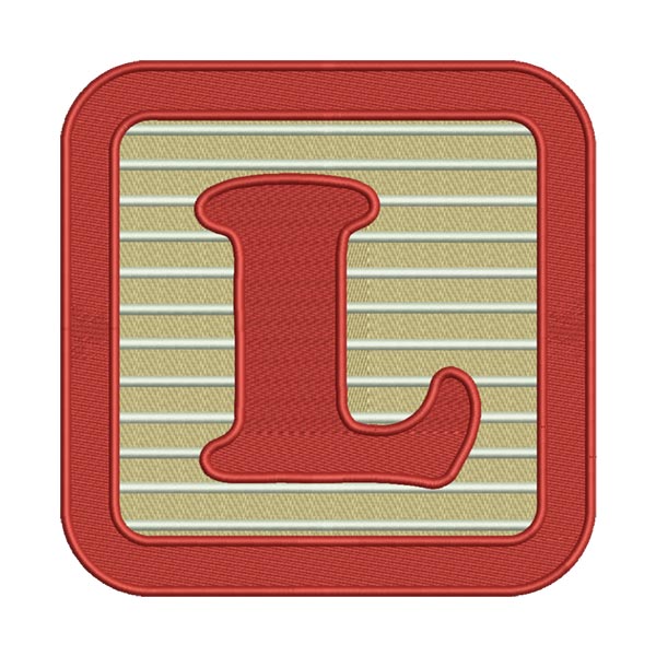 L Letter Alphabet Embroidery Design