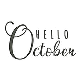 Hello October Embroidery Design – Fall