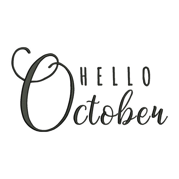 Hello October Embroidery Design – Fall