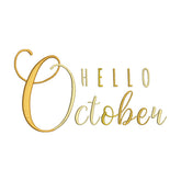 Hello October Embroidery Design