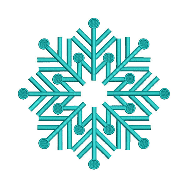 Sea Green Snowflake Embroidery Design