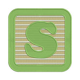 Asparagus Green S Letter Alphabet Embroidery Design